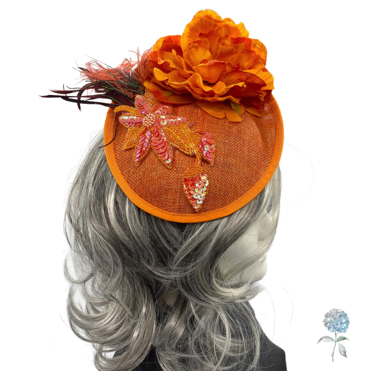 Vintage Elegant Orange and Brown Fascinator Orange Fascinator - Etsy main image 2