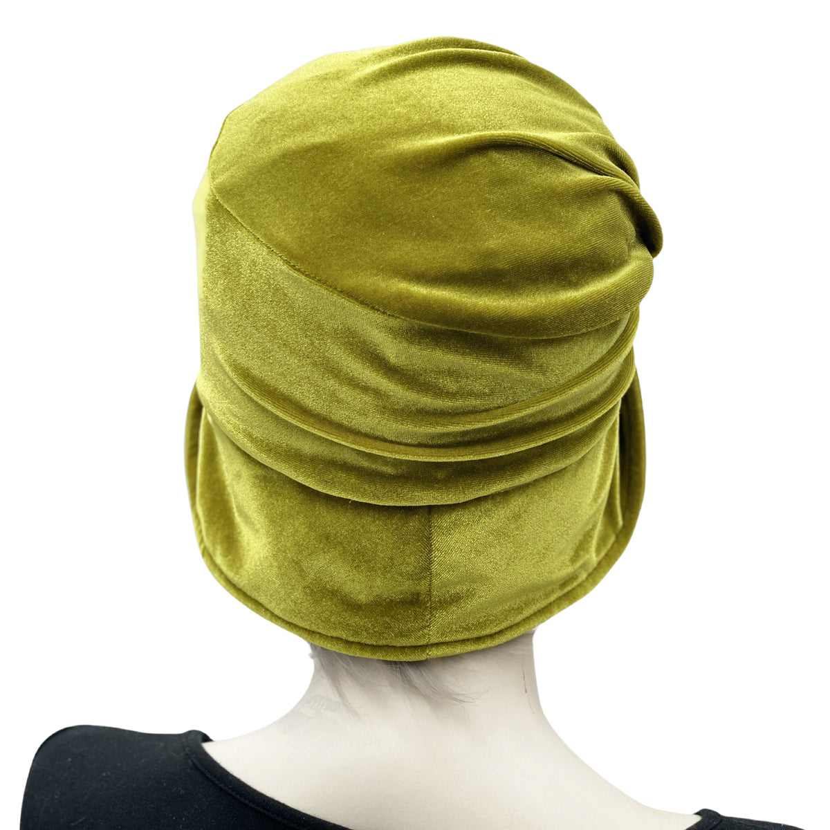Chartreuse Velvet Cloche Hat | The Alice – Boston Millinery display picture 2