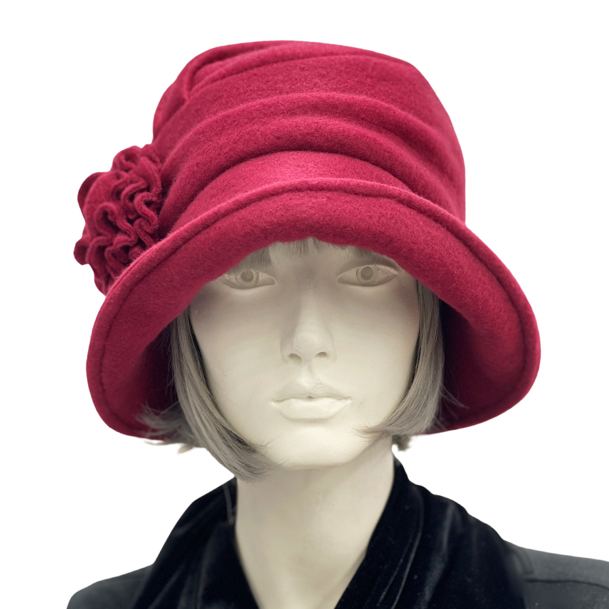 Downton Abbey Style Womens Hat in Fleece | The Alice Cloche  display picture 2