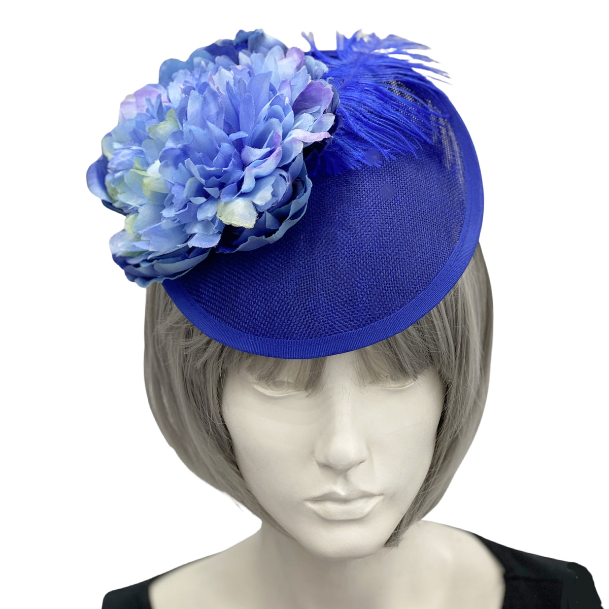 Peony Floral Headpiece, Royal Blue Kentucky Derby Fascinator  display picture 1