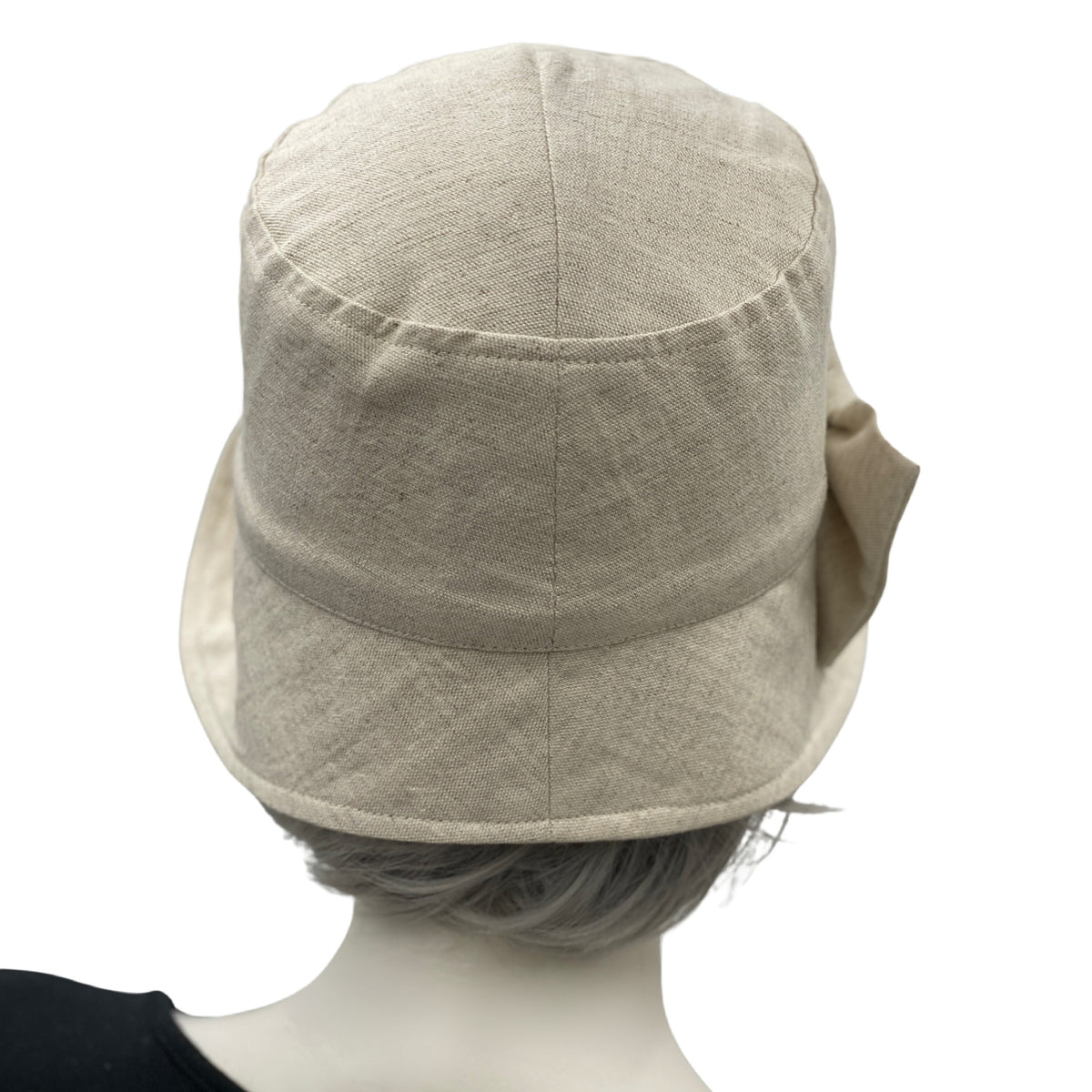 Foldable Cotton Linen Cloche Bowler Bucket Hat for Women Women main image 4