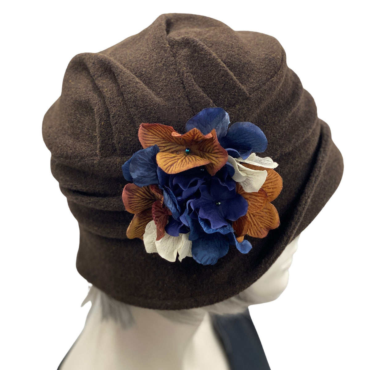 BORDONI ITALY Elegant Wool Cloche Hat with Floral Accent NWOT 18S-1001 Boiled Wool Cloche Hat With Flower Accent - Shihreen main image 4