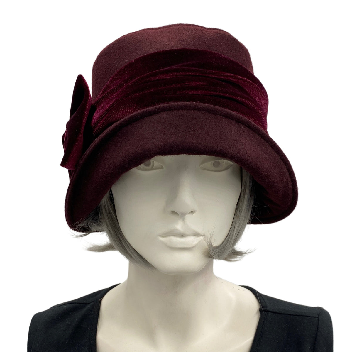 Sunday Afternoons‎ Maroon Wool Felt Cloche Hat Valerie Two-Toned Burgundy Wool Cloche | Uno Alla Volta main image 2