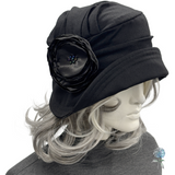 Classic Flapper Era Hats in Wool with Satin Rose  | The Alice Cloche