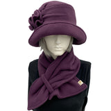 1920s Style Cloche Hat and Scarf Set in Polar Fleece | The Alice