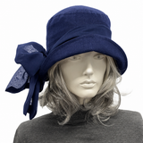 Twenties Style Cloche Hat, Handmade in Black Linen| The Amelia