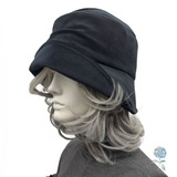 Black Velvet Cloche Hat with Oversized Satin Peony | The Alice