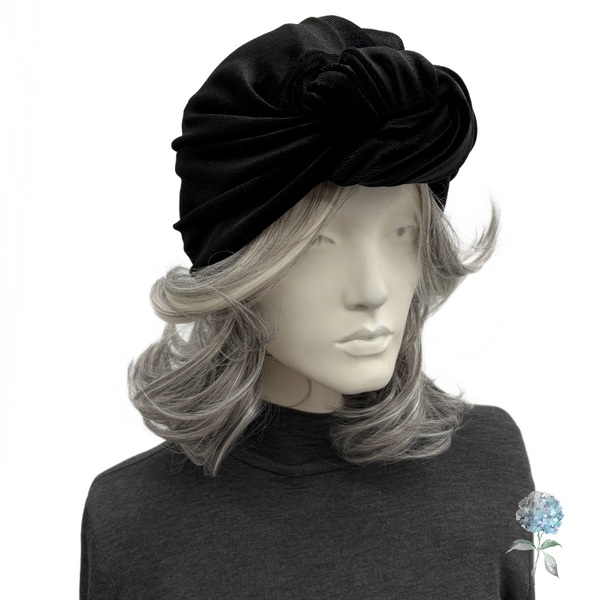 Black Velvet Knot Turban | The Evie