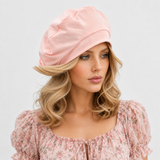 Blush Pink Summer Beret, Satin Lined