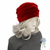 Elegant Velvet Cloche Hat |Satin Lined Chemo Headwear for Women