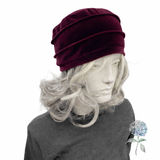 Elegant Velvet Cloche Hat |Satin Lined Chemo Headwear for Women