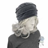 Elegant Velvet Cloche Hat |Satin Lined Chemo Headwear for Women