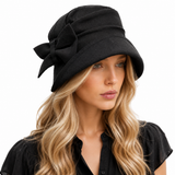 Vintage Style Linen Cloche Hat with Bow | The Alice
