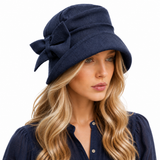 Vintage Style Linen Cloche Hat with Bow | The Alice