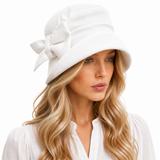 Vintage Style Linen Cloche Hat with Bow | The Alice