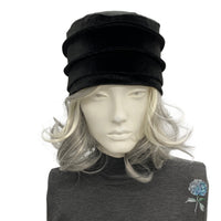 Soft Cloche Hat in Eggplant Velvet