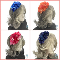 Navy Blue Hydrangea Fascinator – Handmade Floral Headpiece