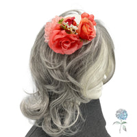 Classic Coral & Cream Mini Fascinator – Timeless Elegance for Special Occasions