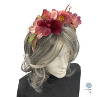 Dusky Pink Floral Padded Head Band Fascinator