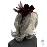 Eggplant Purple Orchid Fascinator with Feathers