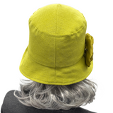 Vintage Style Linen Hat in Chartreuse Green | The Eleanor Cloche