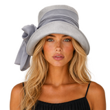 Lovely Linen Cloche Hat with Chiffon Scarf |The Eleanor