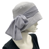 Lovely Linen Cloche Hat with Chiffon Scarf |The Eleanor