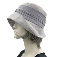 Lovely Linen Cloche Hat with Chiffon Scarf |The Eleanor