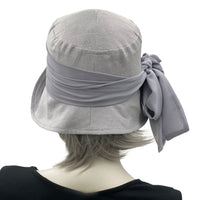 Lovely Linen Cloche Hat with Chiffon Scarf |The Eleanor