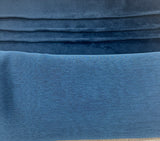 picture showing the two fabrics that the hat will be made out of Blue velvet with a corresponding chiffon