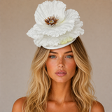 Large White Poppy Fascinator