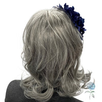 Navy Blue Hydrangea Fascinator – Handmade Floral Headpiece
