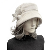 Vintage Style Linen Cloche Hat with Bow | The Alice