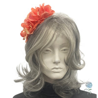 Rich Coral Hydrangea Flower Crown | Fascinator Head Band