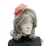 Peachy Pink Fascinator, Elegant Orchid Headpiece for Races, Weddings, Garden Events