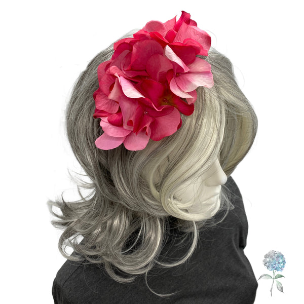 Pink Hydrangea Flower Crown | Fascinator Head Band