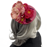 Reserved for Deborah- Pink Floral Fascinator Hat – Handmade Statement Millinery