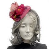 Reserved for Deborah- Pink Floral Fascinator Hat – Handmade Statement Millinery