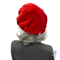 Handmade Red Velvet Beret – French Style Women’s Hat, Parisian Chic