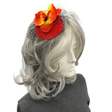 Red Orchid Mini Fascinator Hat