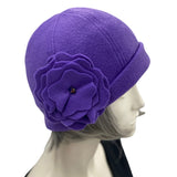 1920s Fleece Hat in Cherry | The Polly Cloche