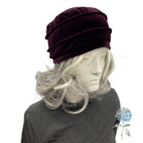 Elegant Velvet Cloche Hat |Satin Lined Chemo Headwear for Women
