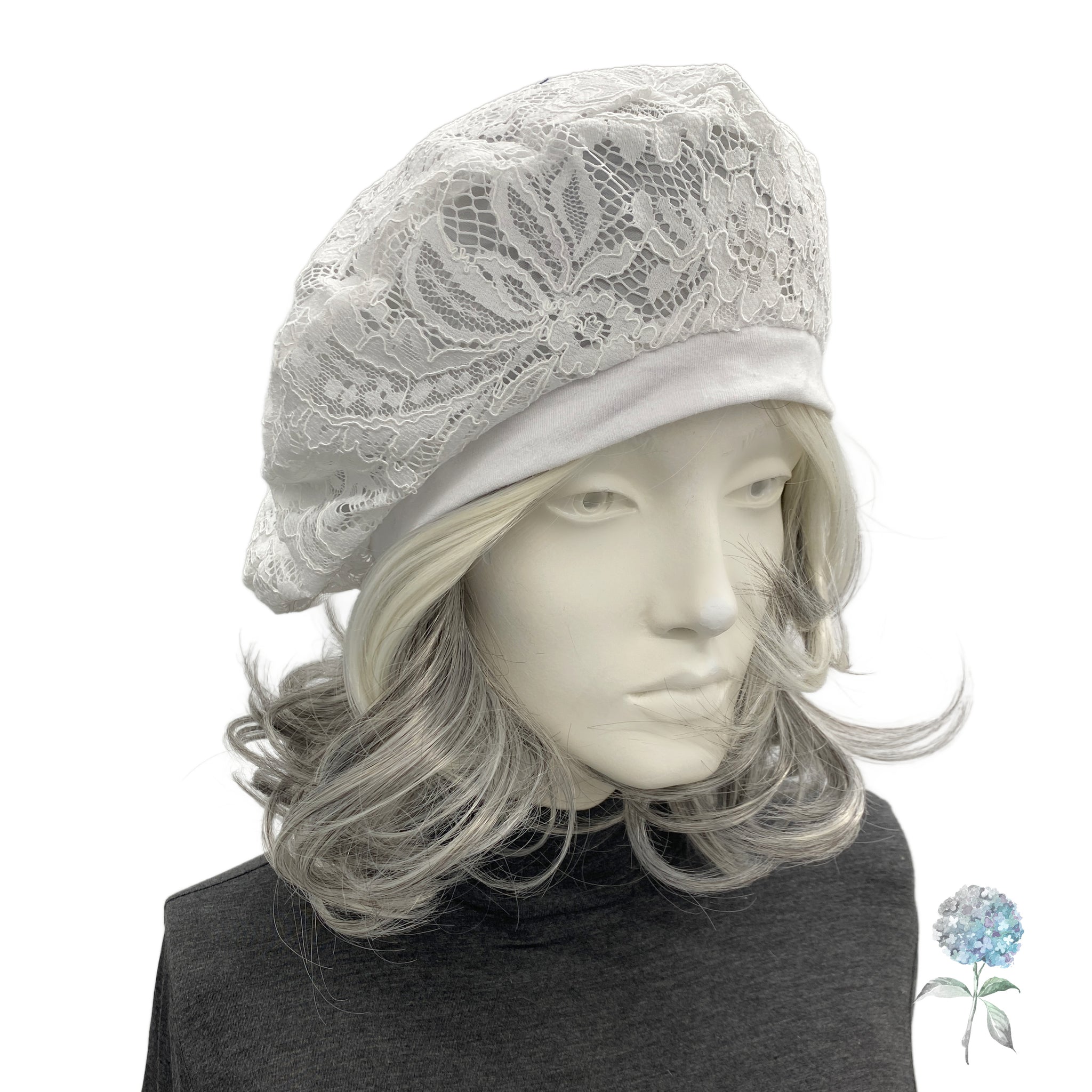 Lace Beret Hat available in Cream or White – Boston Millinery