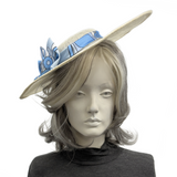 Custom Ivory Sinamay Fascinator with Bespoke Fabric Bow for Anette