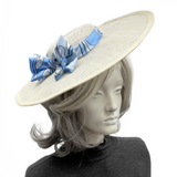Custom Ivory Sinamay Fascinator with Bespoke Fabric Bow for Anette