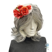 Classic Coral & Cream Mini Fascinator – Timeless Elegance for Special Occasions