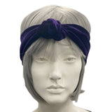 Burnt Orange Velvet Knot Headband Women, Handmade in Various Colors