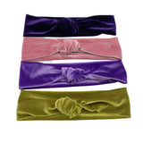 Burnt Orange Velvet Knot Headband Women, Handmade in Various Colors