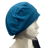 Handmade Cotton Knit Beret: Satin Lined Hat, available in many Colors