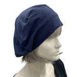 Handmade Cotton Knit Beret: Satin Lined Hat, available in many Colors